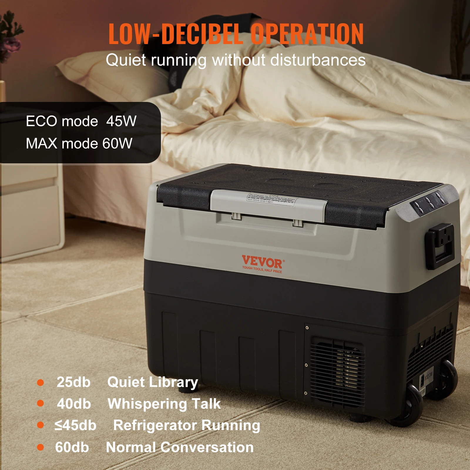 Portable Foldable Handle Car Refrigerator 35L or 45L or 55L with Wheel Compressor Freezer for Camping Picnics Car Home