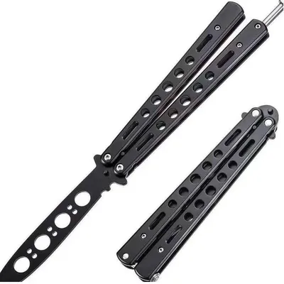 Portable Folding Butterfly Knife Trainer Stainless Steel Pocket Practice Knife Training Tool for Outdoor Games
