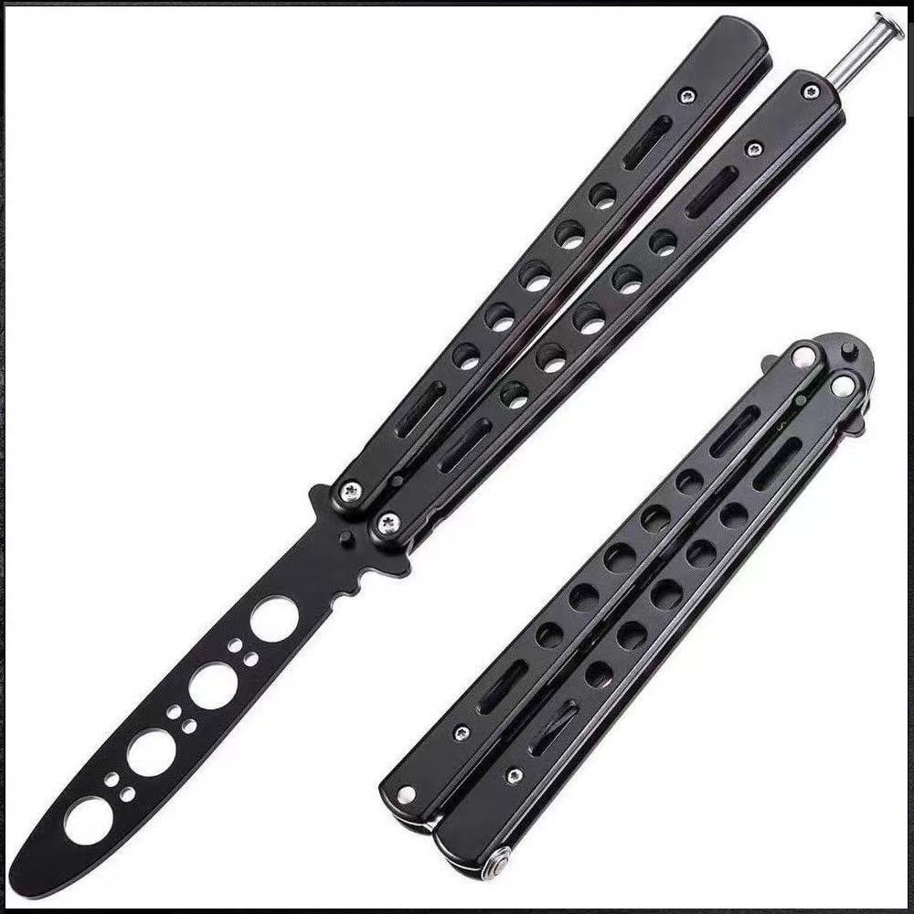 Portable Folding Butterfly Knife Trainer Stainless Steel Pocket Practice Training Tool for Outdoor Games Hand Movements Portable Folding Butterfly Knife Trainer Stainless Steel Pocket Practice Training Tool for Outdoor Games Hand Movements