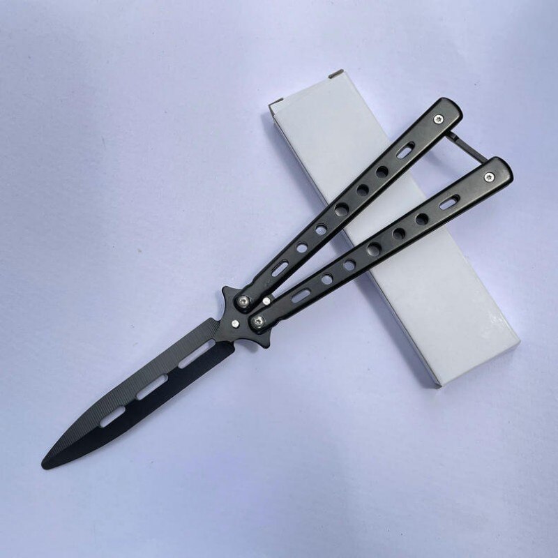 Portable Folding Butterfly Knife Trainer Stainless Steel Pocket Practice Training Tool for Outdoor Games Hand Movements