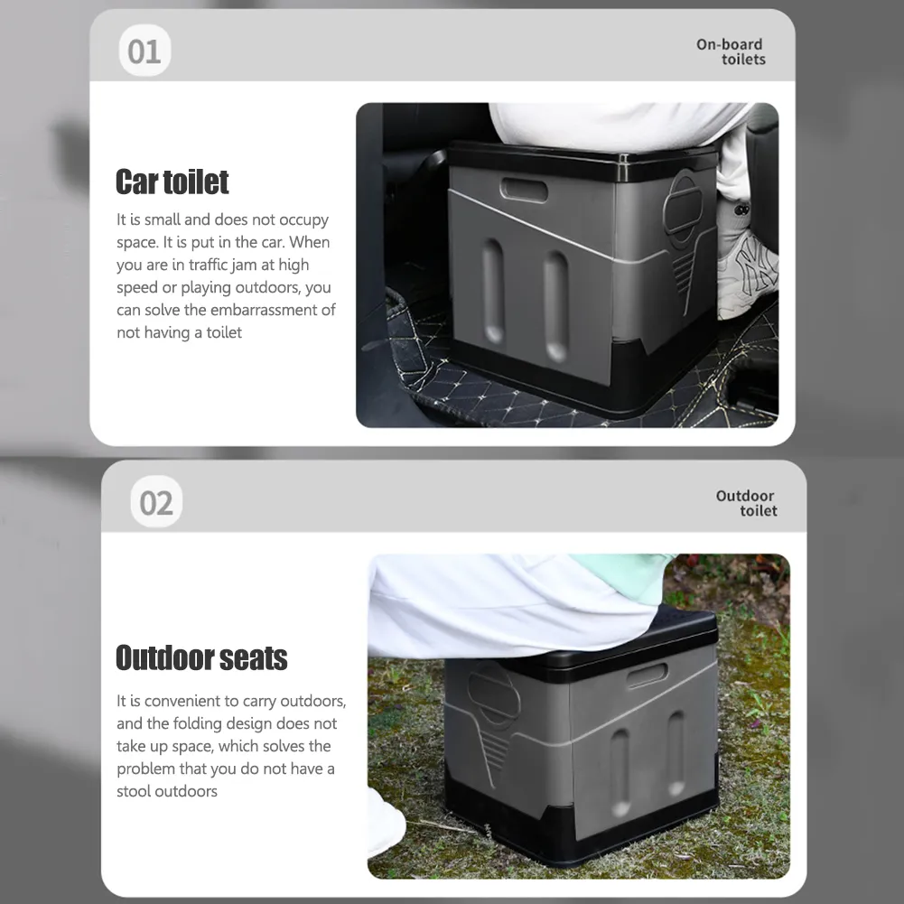 Portable Folding Toilet for Camping Outdoor Potty for Adults Cover Design Seat Toilet for Car Picnic Car Organizer Portable Folding Toilet for Camping Outdoor Potty for Adults Cover Design Seat Toilet for Car Picnic Car Organizer