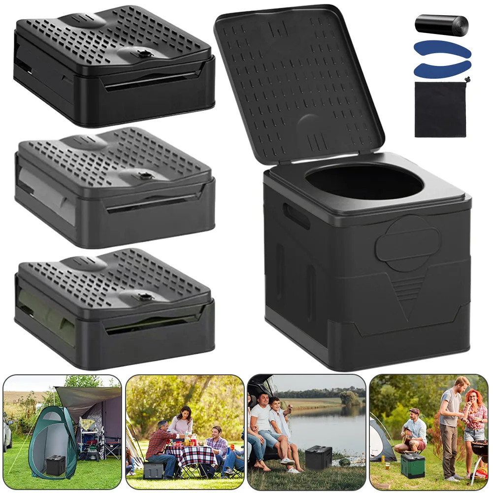 Portable Folding Toilet for Camping Travel Folding Car Emergency Toilet with Cover Seat Toilet Reusable Toilet