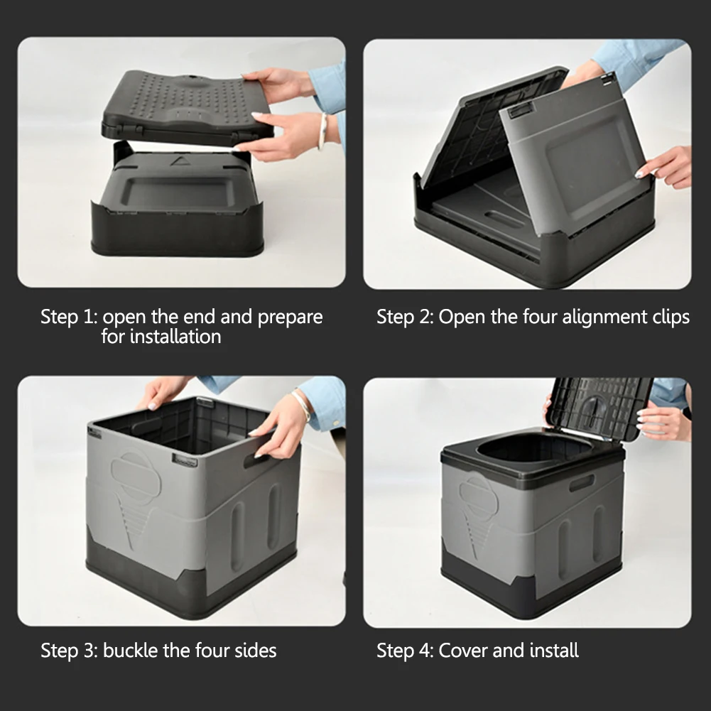 Portable Folding Toilet for Camping Travel Folding Car Emergency Toilet with Cover Seat Toilet Reusable Toilet