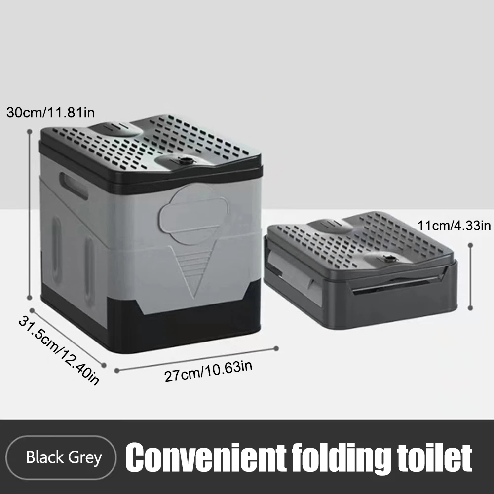 Portable Folding Toilet for Camping Travel Folding Car Emergency Toilet with Cover Seat Toilet Reusable Toilet