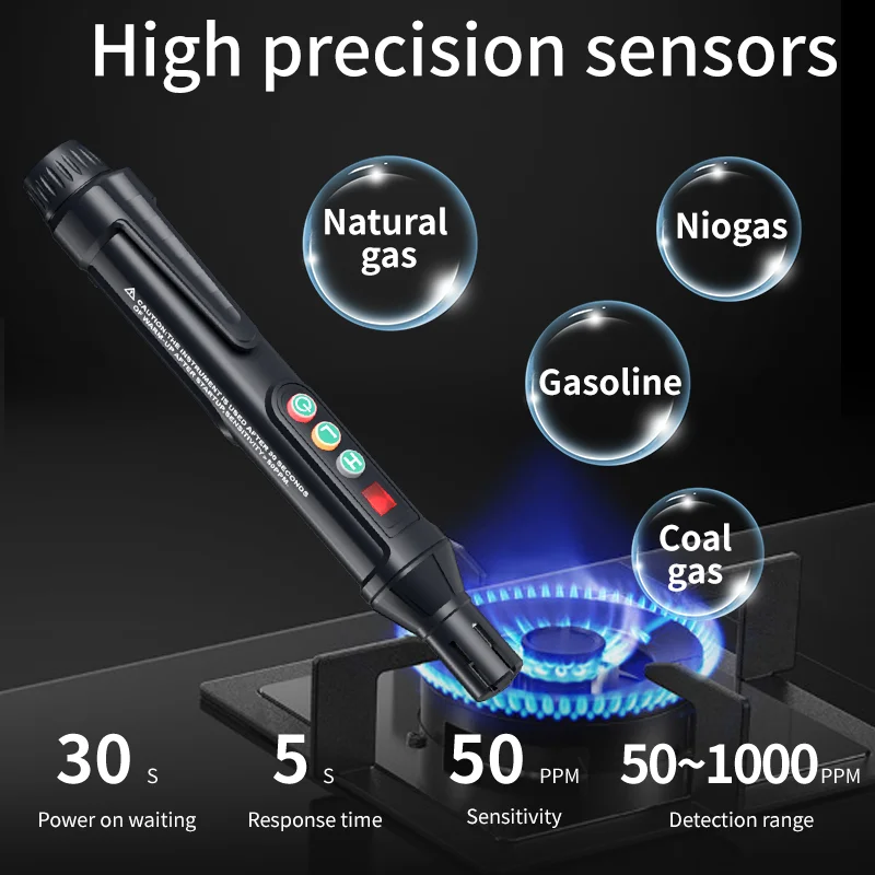 Portable Gas Leak Detector Natural Gas Detector Combustible Gas Detector With Audible And Visual Alarm Gas Sniffer Test