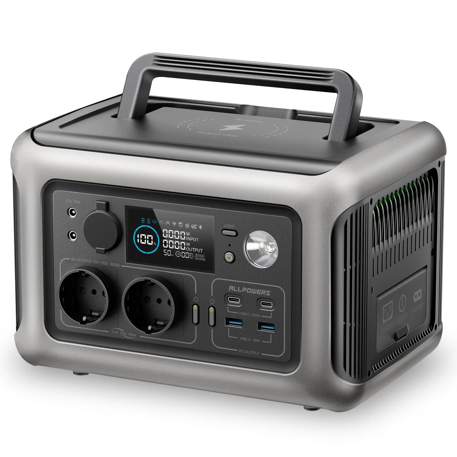 Portable Generator 299Wh 600W Power Station with AC Outlets LiFePO4 Battery Solar Charging for Home Tents Outdoor RV