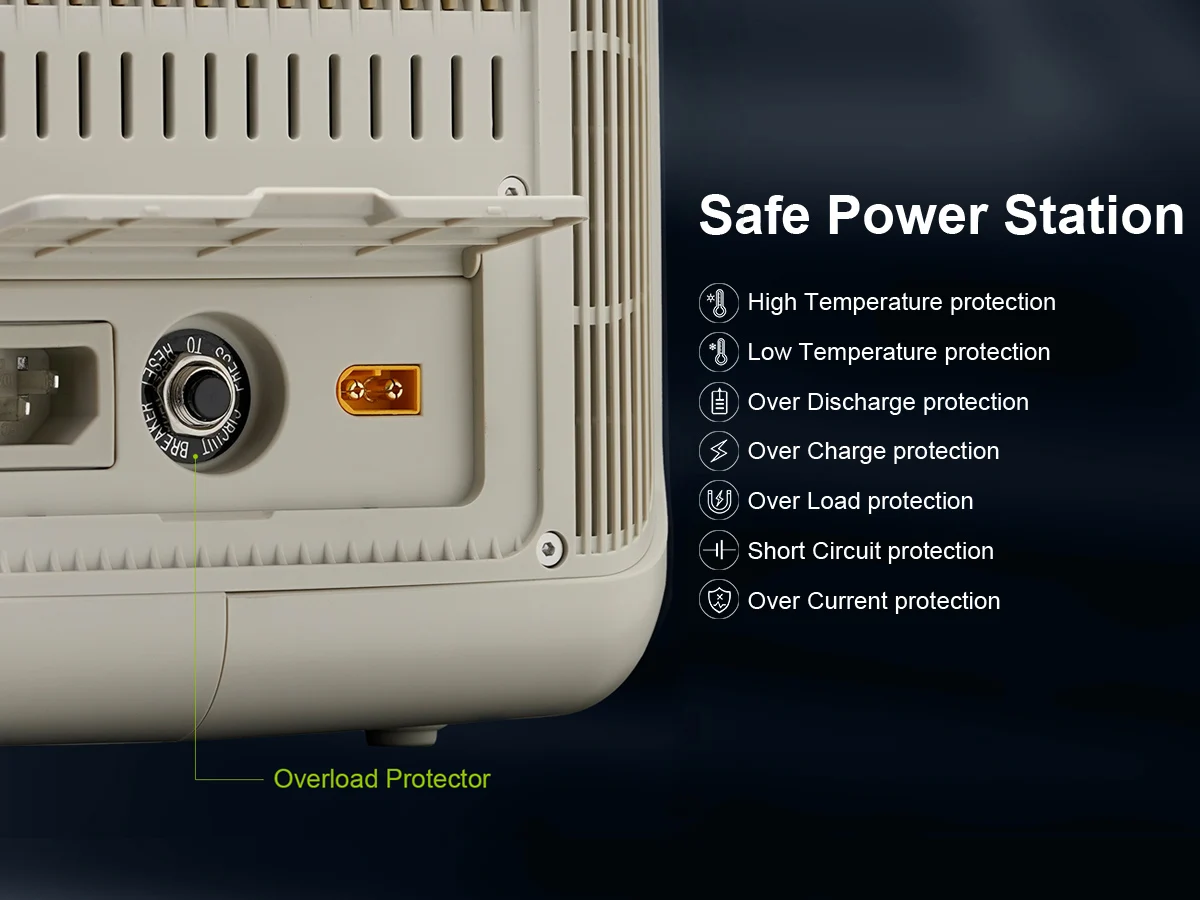 Portable Generator 299Wh 600W Power Station with AC Outlets LiFePO4 Battery Solar Charging for Home Tents Outdoor RV