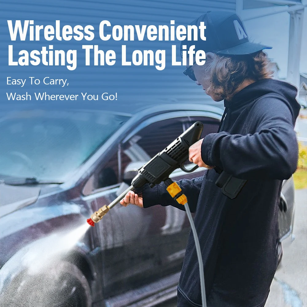Portable High Pressure Washer 30Bar Car Water Gun Lithium Battery Charging Wireless Spray Cleaner Pump Washing Machine Portable High Pressure Washer 30Bar Car Water Gun Lithium Battery Charging Wireless Spray Cleaner Pump Washing Machine