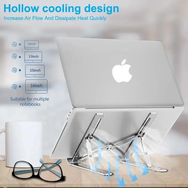 Portable Laptop Stand Ergonomic Aluminum Laptop Stand Detachable Laptop Stand That Fits 10-16 “Laptop Or Pad