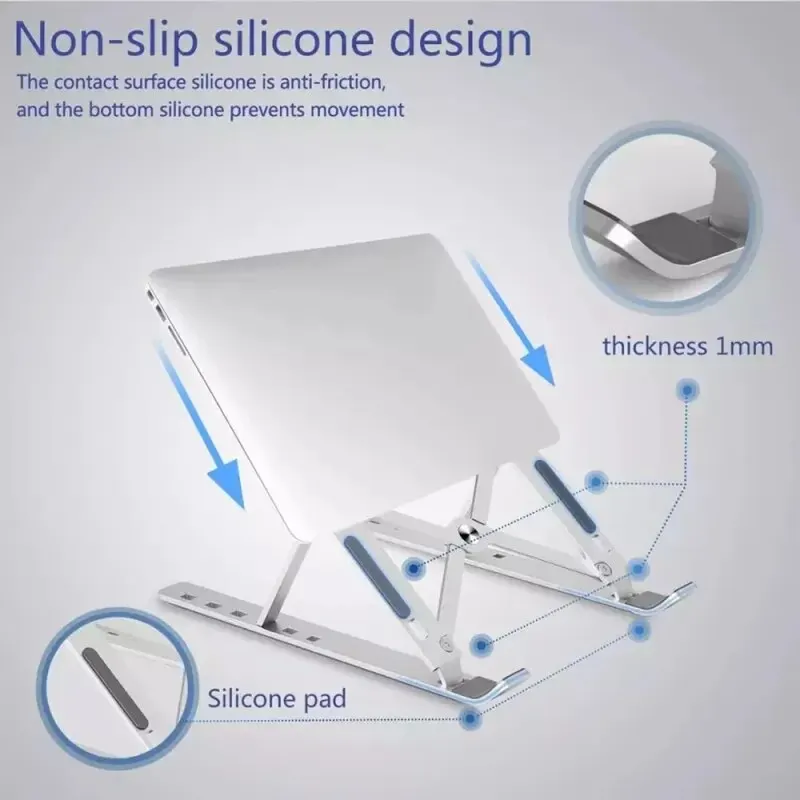 Portable Laptop Stand Ergonomic Aluminum Laptop Stand Detachable Laptop Stand That Fits 10-16 “Laptop Or Pad
