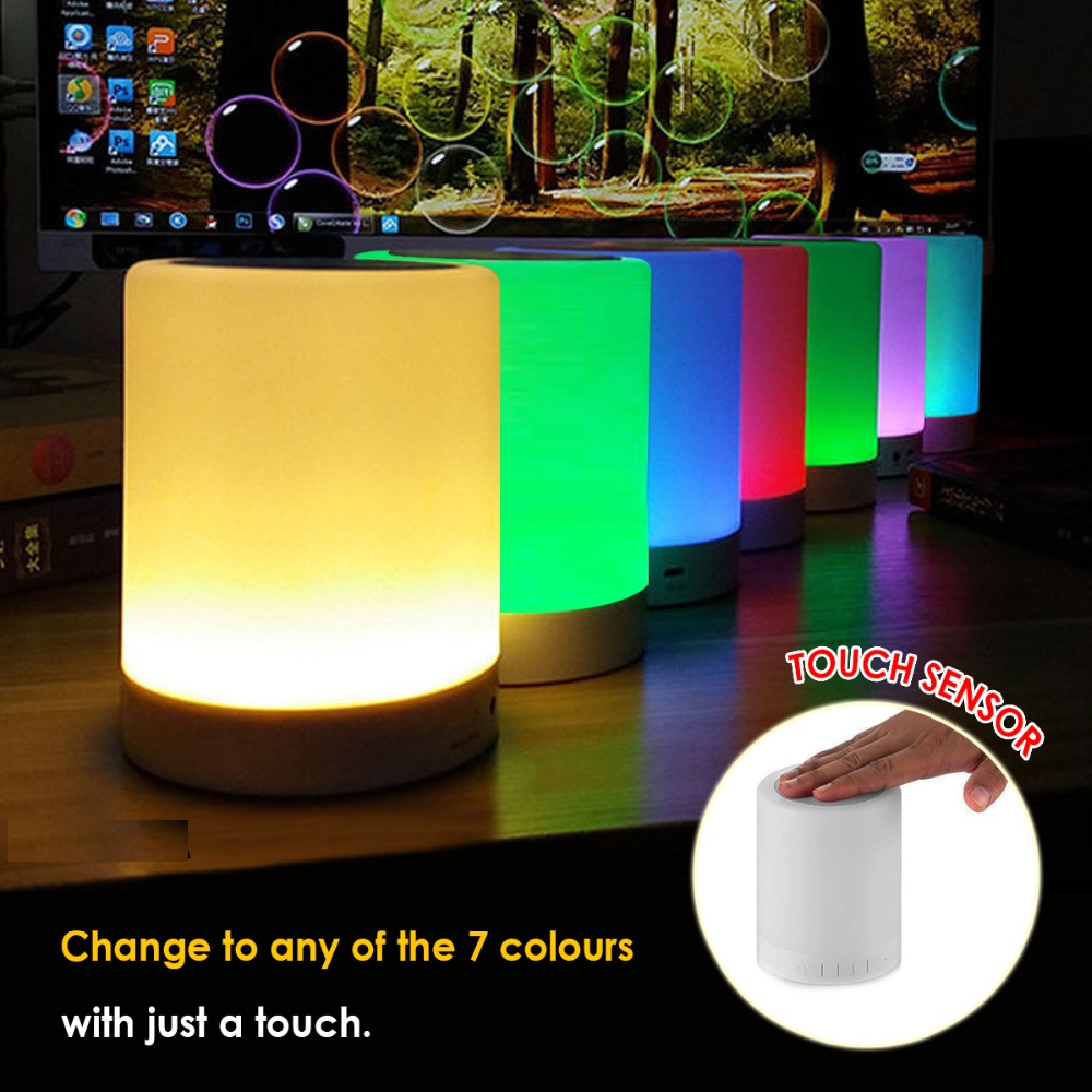 Portable LED Nightlight Touch Control Bluetooth Speaker Portable LED Nightlight Touch Control Bluetooth Speaker