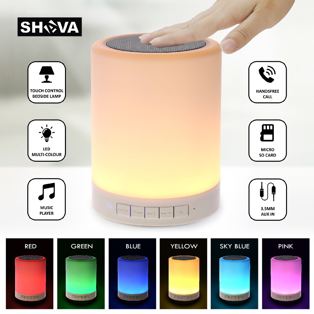 Portable LED Nightlight Touch Control Bluetooth Speaker Portable LED Nightlight Touch Control Bluetooth Speaker