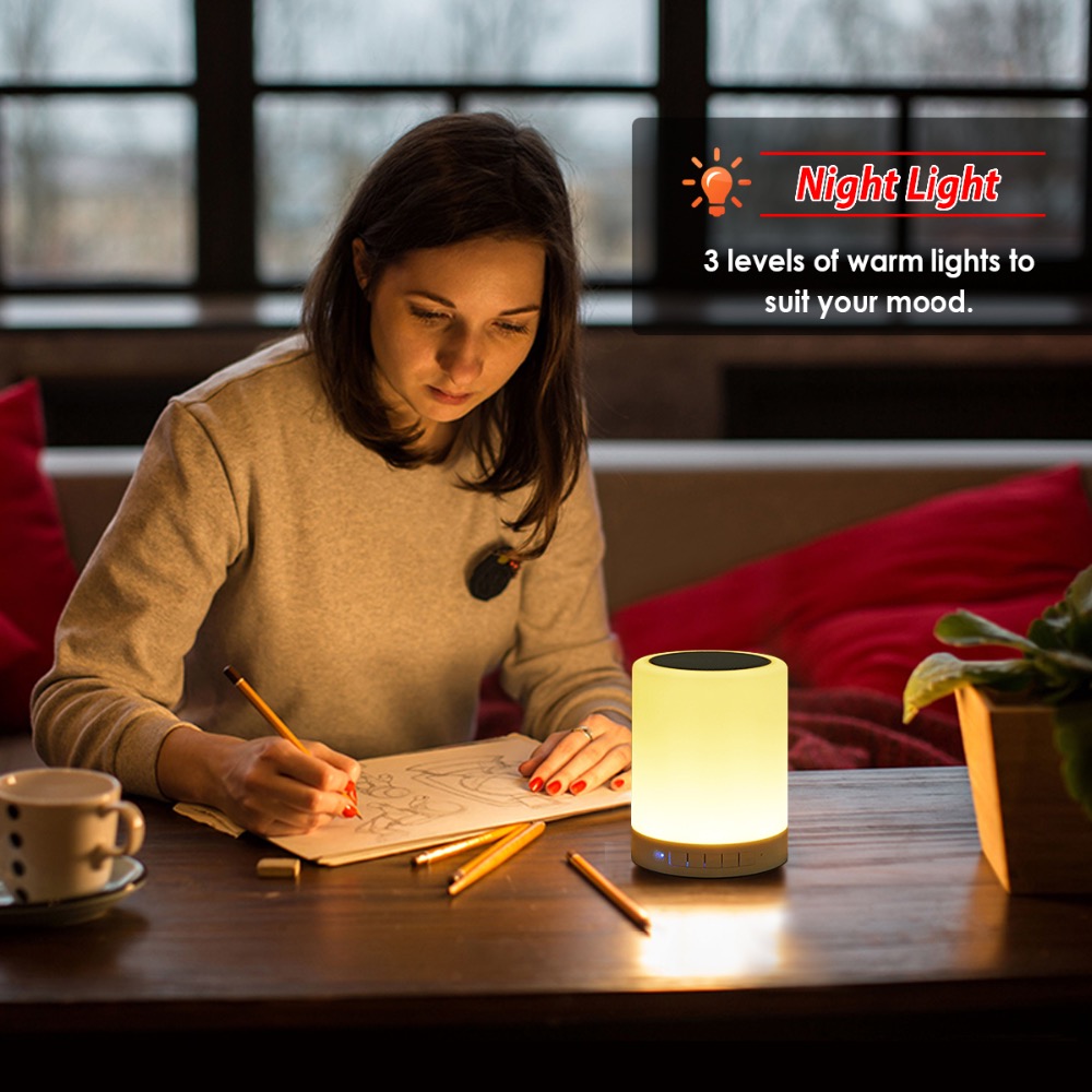Portable LED Nightlight Touch Control Bluetooth Speaker Portable LED Nightlight Touch Control Bluetooth Speaker