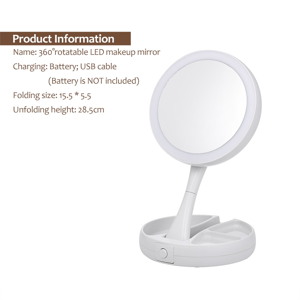 Portable LED Powered Vanity Mirror Portable LED Powered Vanity Mirror