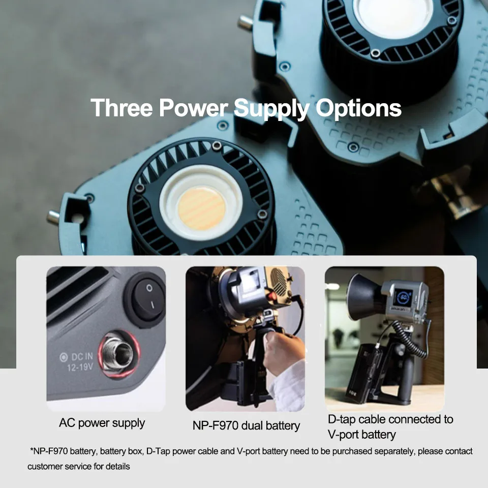 Portable LED Video Light 65W 2700-6500K Silent Cooling System Bi-color 9 Lighting Effects with Bluetooth App Control