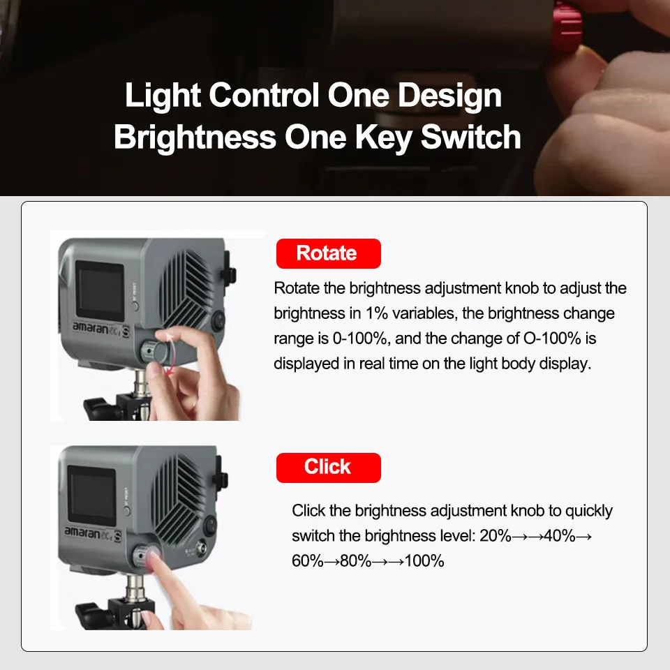 Portable LED Video Light 65W 2700-6500K Silent Cooling System Bi-color 9 Lighting Effects with Bluetooth App Control