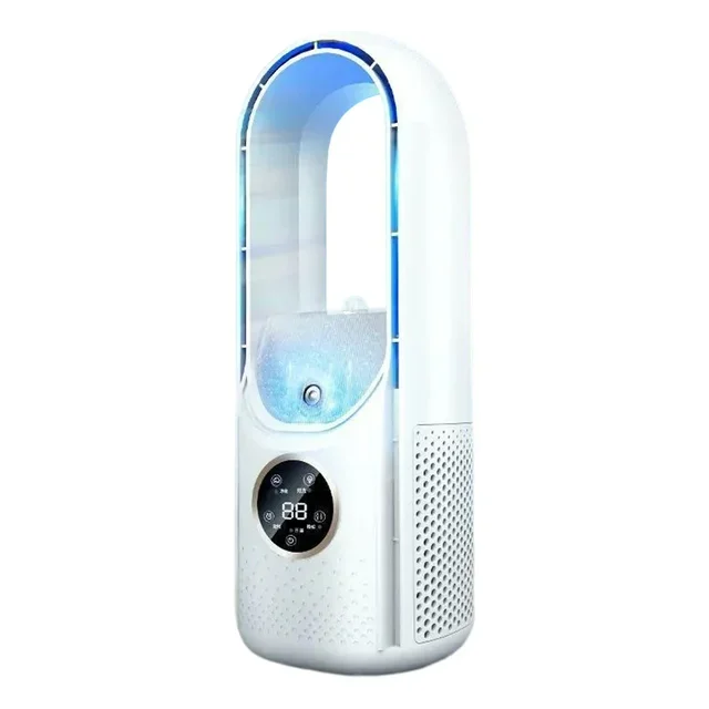 Portable Mini Air Conditioner USB Air Cooler Bladeless Electric Fan 6-Speed Silent Timed Air Conditioner Cooling Fan Portable Mini Air Conditioner USB Air Cooler Bladeless Electric Fan 6-Speed Silent Timed Air Conditioner Cooling Fan