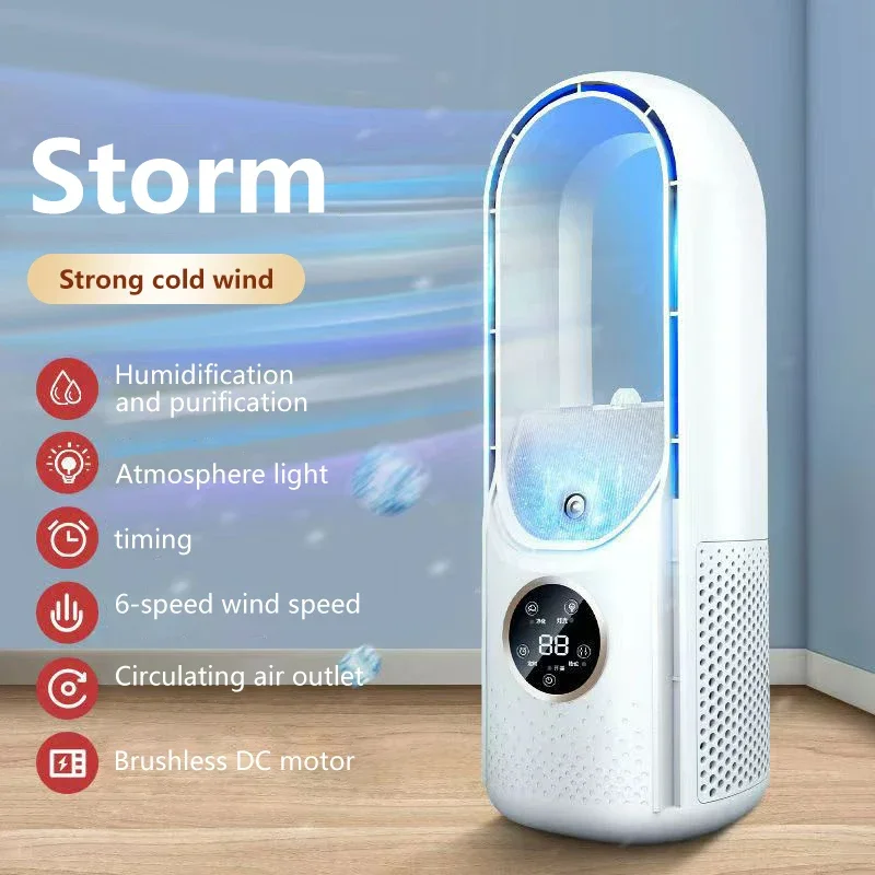 Portable Mini Air Conditioner USB Air Cooler Bladeless Electric Fan 6-Speed Silent Timed Air Conditioner Cooling Fan Portable Mini Air Conditioner USB Air Cooler Bladeless Electric Fan 6-Speed Silent Timed Air Conditioner Cooling Fan