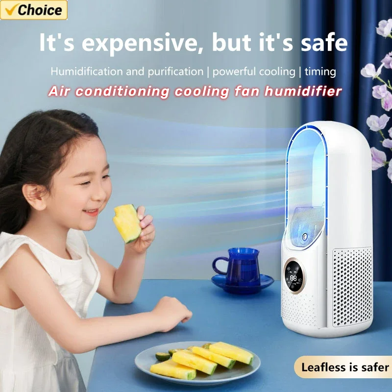 Portable Mini Air Conditioner USB Air Cooler Bladeless Electric Fan 6-Speed Silent Timed Air Conditioner Cooling Fan Portable Mini Air Conditioner USB Air Cooler Bladeless Electric Fan 6-Speed Silent Timed Air Conditioner Cooling Fan