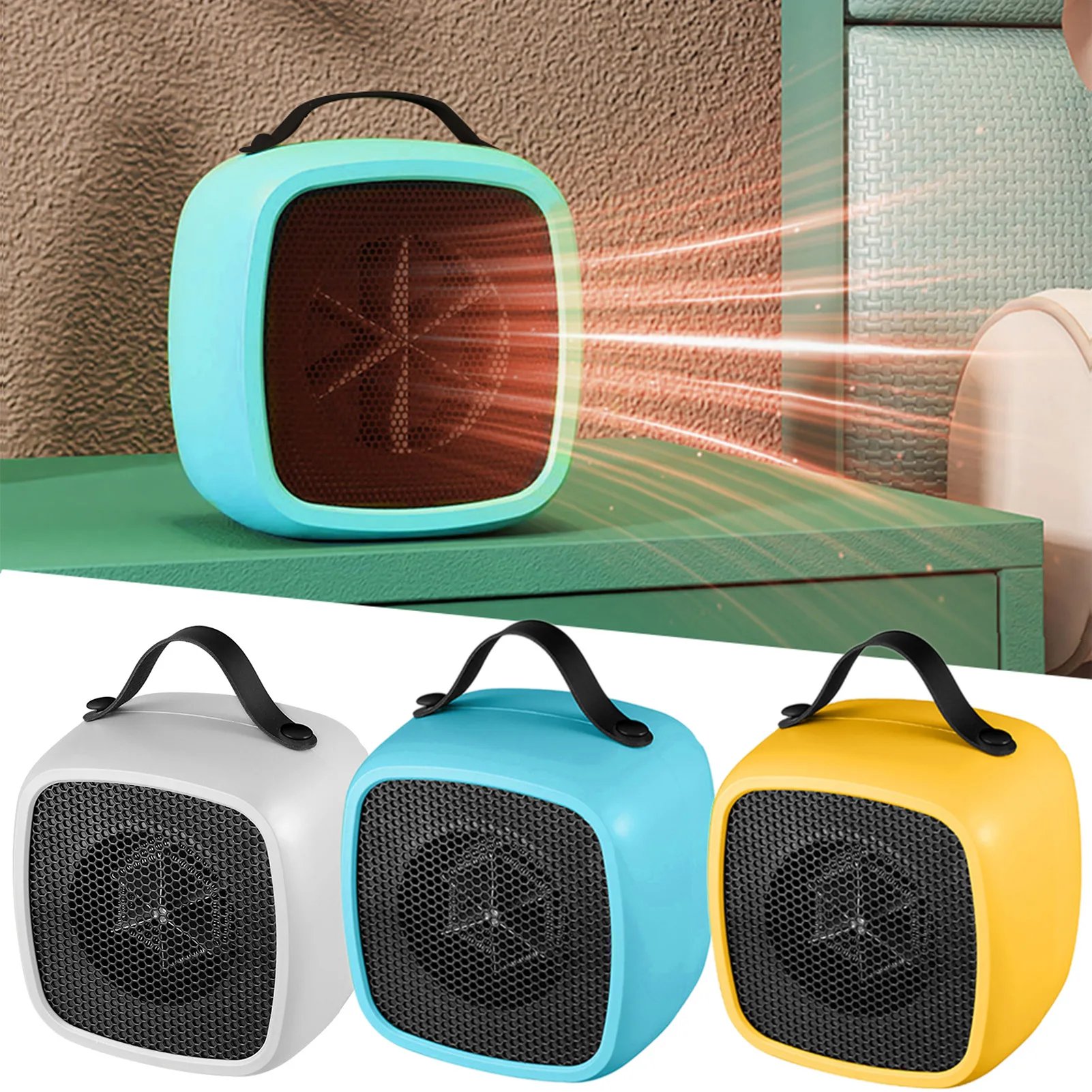 Portable Mini Heaters Household Desktop Mutes Fast Heating Warmer Fan 500W PTC-Ceramic Warm Air Heaters for Indoor Portable Mini Heaters Household Desktop Mutes Fast Heating Warmer Fan 500W PTC-Ceramic Warm Air Heaters for Indoor