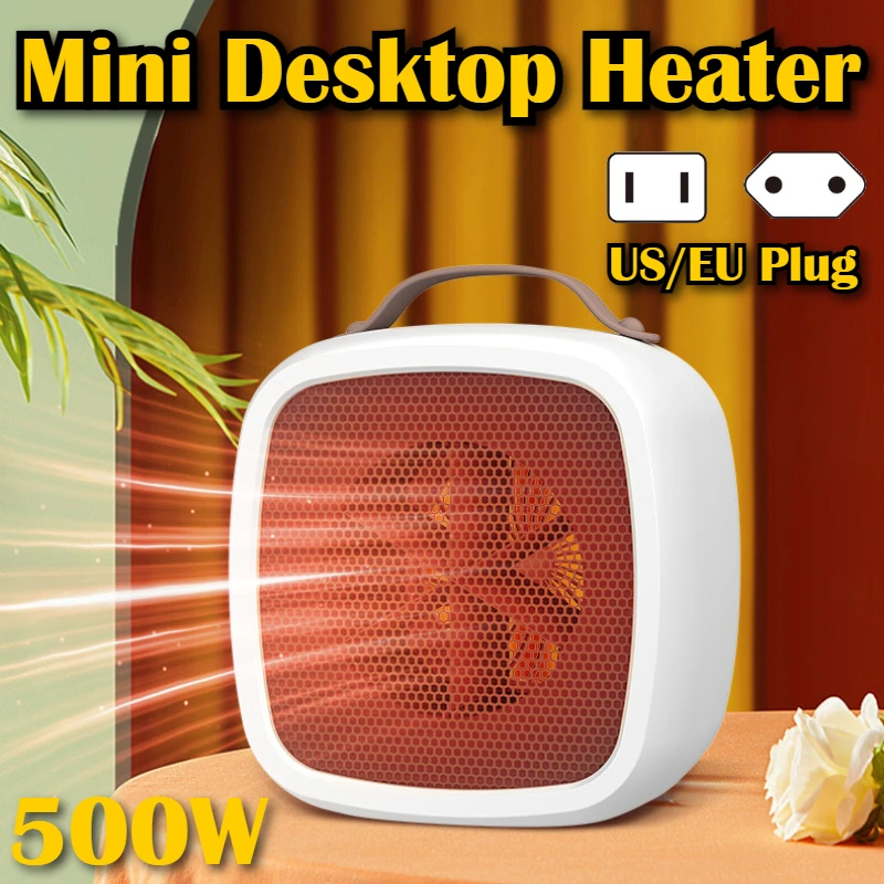 Portable Mini Heaters Household Desktop Mutes Fast Heating Warmer Fan 500W PTC-Ceramic Warm Air Heaters for Indoor Portable Mini Heaters Household Desktop Mutes Fast Heating Warmer Fan 500W PTC-Ceramic Warm Air Heaters for Indoor