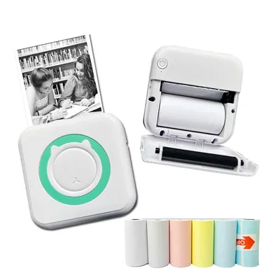 Portable Mini Thermal Printer Wirelessly BT 203dpi Photo Label Memo Wrong Question Printing With USB Cable Imprimante