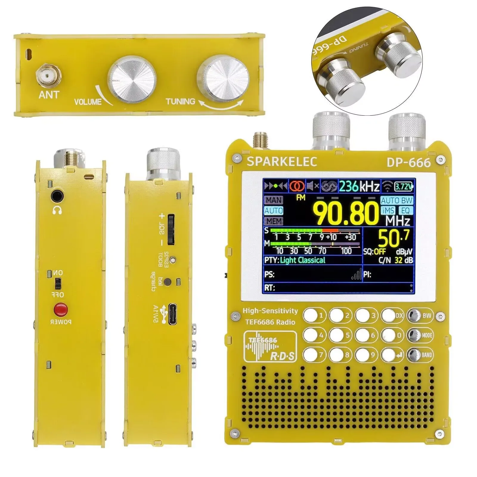 Portable Multi-Band Radio with IPS Display