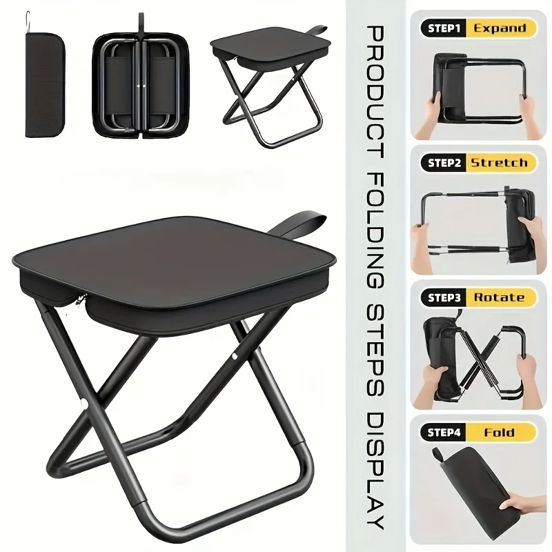 Portable Multifunctional Outdoor Picnic Camping Folding Chair, Ultra Light Fishing Stool, Travel Stool, Fishing