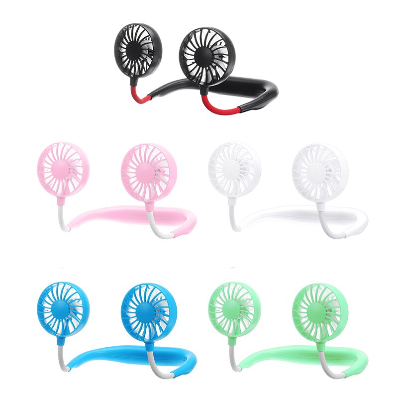 Portable Neck Fan Rechargeable Double Head Fan