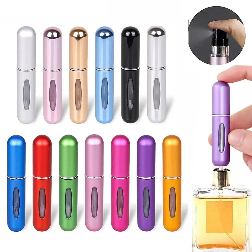 Portable Perfume Bottle 8ml Perfume Refillable Atomizer Portable Liquid Container For Cosmetics Traveling Mini Aluminum Portable Perfume Bottle 8ml Perfume Refillable Atomizer Portable Liquid Container For Cosmetics Traveling Mini Aluminum