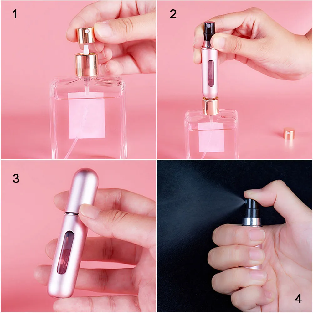 Portable Perfume Bottle 8ml Perfume Refillable Atomizer Portable Liquid Container For Cosmetics Traveling Mini Aluminum Portable Perfume Bottle 8ml Perfume Refillable Atomizer Portable Liquid Container For Cosmetics Traveling Mini Aluminum