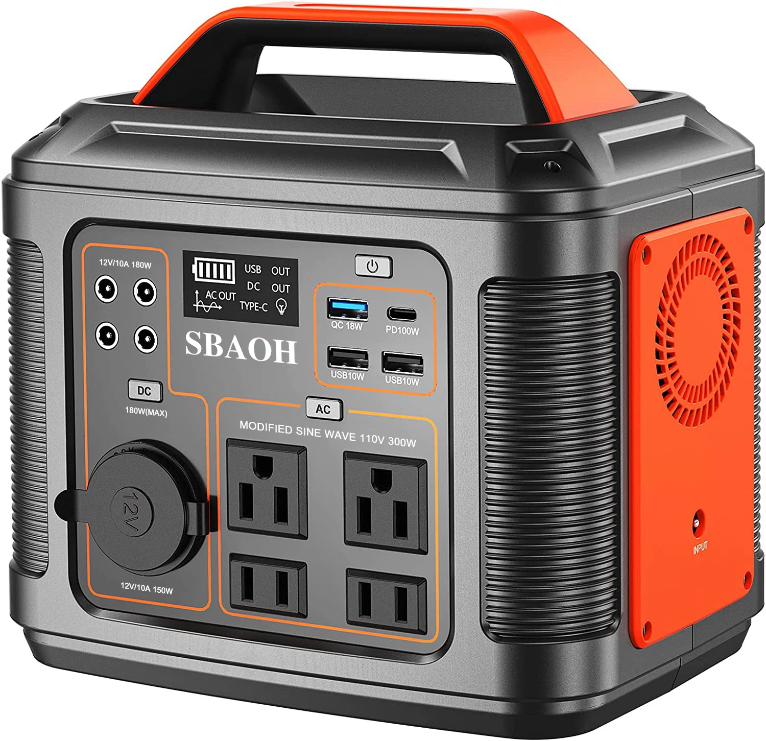 Portable Power Station, 300W 296Wh Solar Generator Quick Charge / 110V AC Outlets/DC Ports and LED Flashlight, Lithium Portable Power Station, 300W 296Wh Solar Generator Quick Charge / 110V AC Outlets/DC Ports and LED Flashlight, Lithium