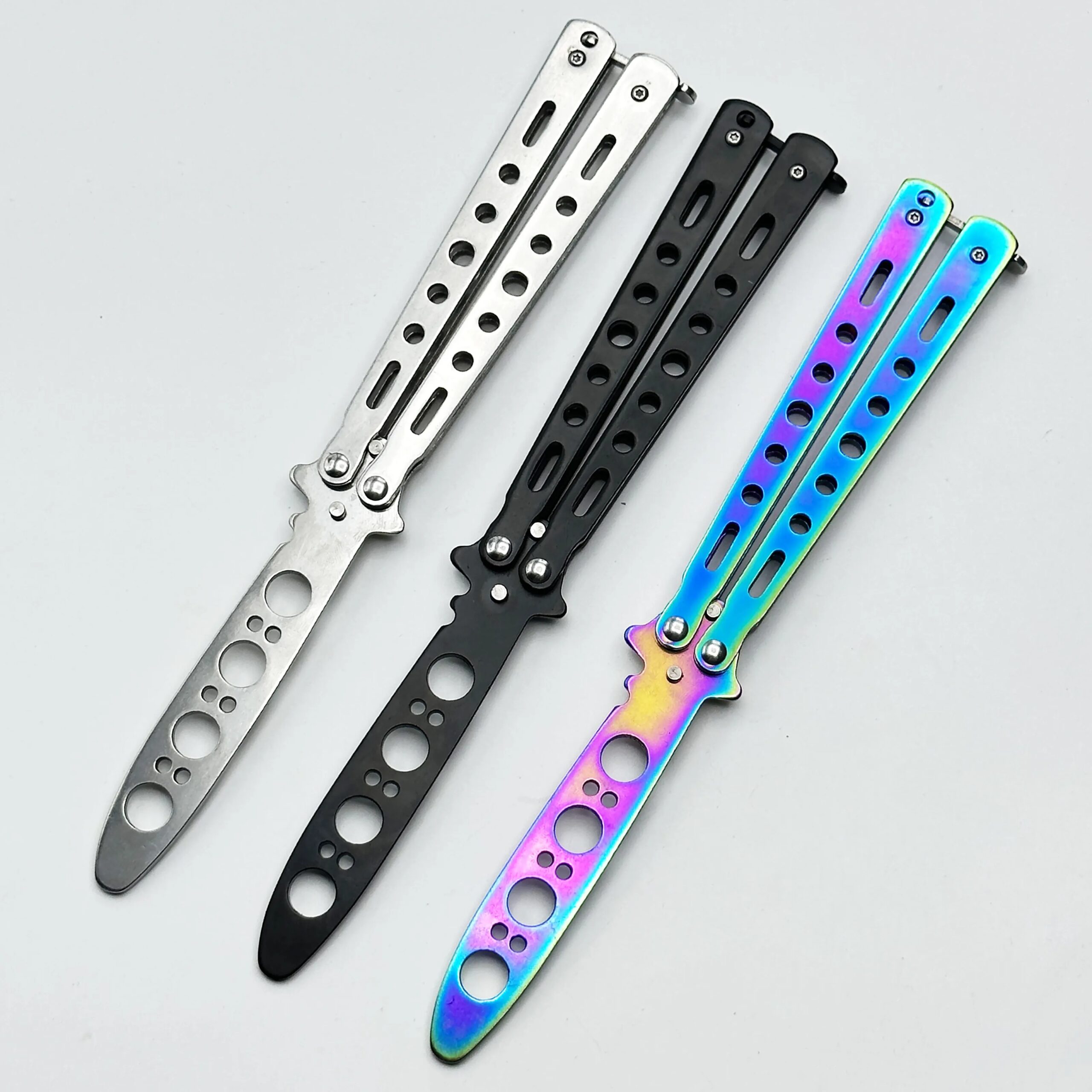 Portable Practice Butterfly Knife CSGO Balisong Trainer Stainless Steel Pocket Foldable Knife Training Tool for Outdoor Portable Practice Butterfly Knife CSGO Balisong Trainer Stainless Steel Pocket Foldable Knife Training Tool for Outdoor