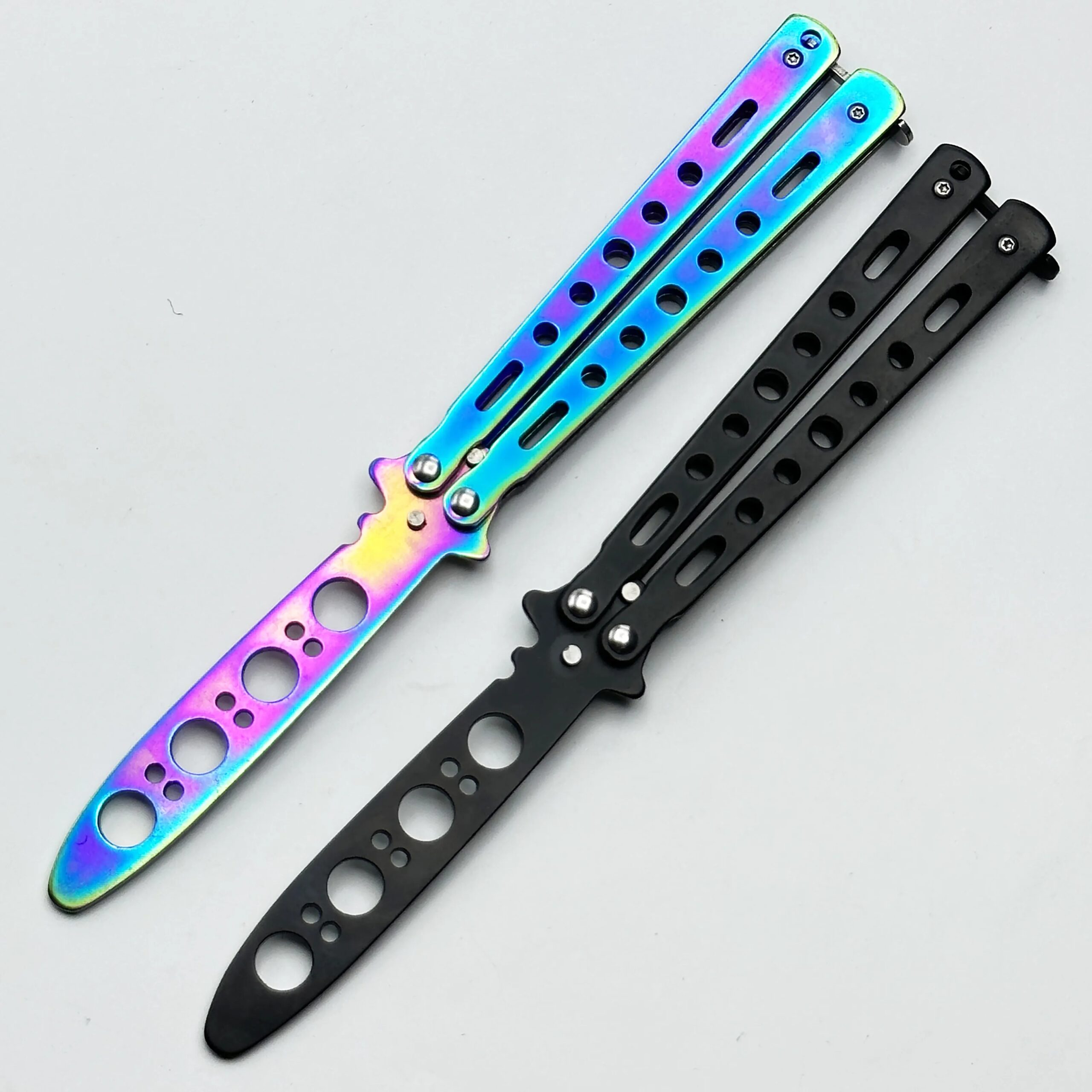 Portable Practice Butterfly Knife CSGO Balisong Trainer Stainless Steel Pocket Foldable Knife Training Tool for Outdoor