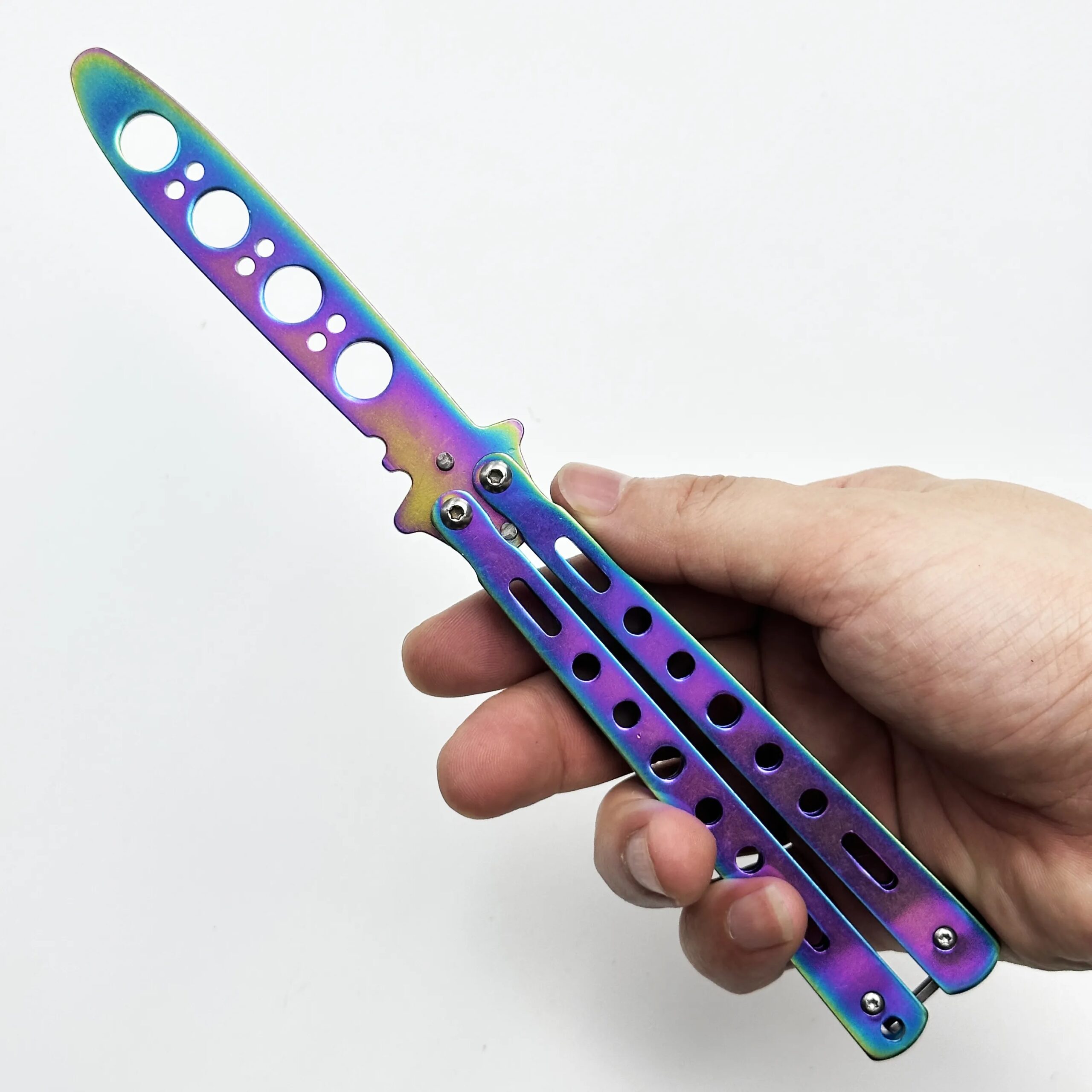 Portable Practice Butterfly Knife CSGO Balisong Trainer Stainless Steel Pocket Foldable Knife Training Tool for Outdoor