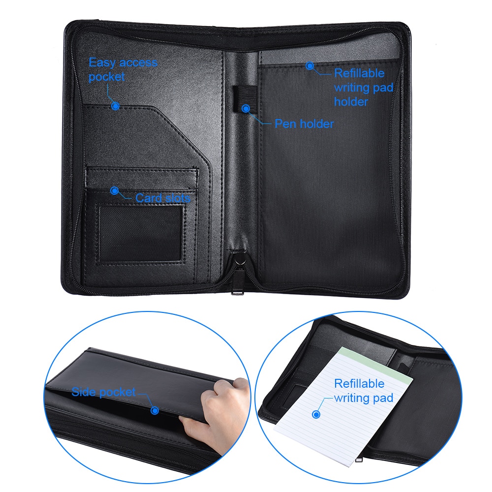 Portable PU Leather Portfolio Notebook Portable PU Leather Portfolio Notebook