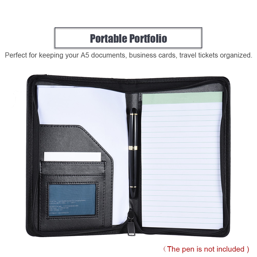 Portable PU Leather Portfolio Notebook Portable PU Leather Portfolio Notebook