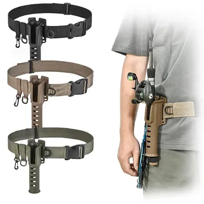 Portable Rod Holder Fishing Gear Accessory with Adjustable Waist Fishing Rod Insertion Device Fishing Accessories Tool Portable Rod Holder Fishing Gear Accessory with Adjustable Waist Fishing Rod Insertion Device Fishing Accessories Tool