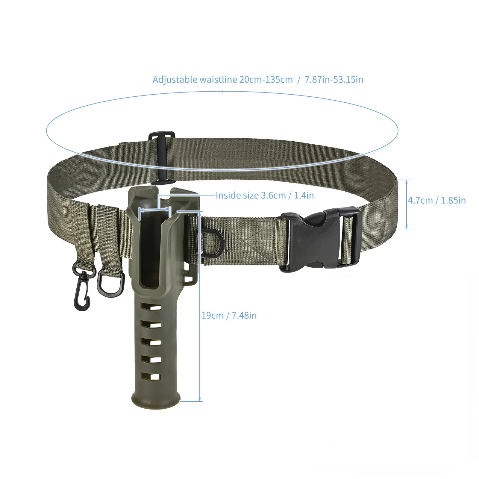 Portable Rod Holder Fishing Gear Accessory with Adjustable Waist Fishing Rod Insertion Device Fishing Accessories Tool Portable Rod Holder Fishing Gear Accessory with Adjustable Waist Fishing Rod Insertion Device Fishing Accessories Tool