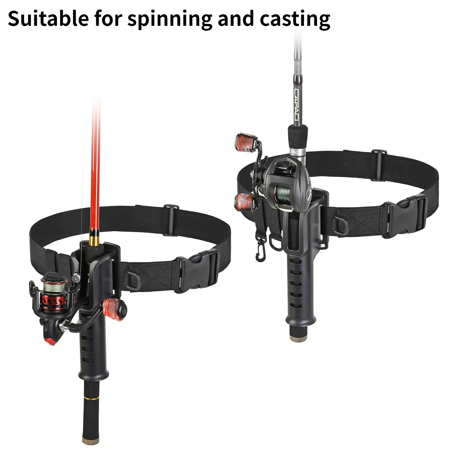 Portable Rod Holder Fishing Gear Accessory with Adjustable Waist Fishing Rod Insertion Device Fishing Accessories Tool Portable Rod Holder Fishing Gear Accessory with Adjustable Waist Fishing Rod Insertion Device Fishing Accessories Tool