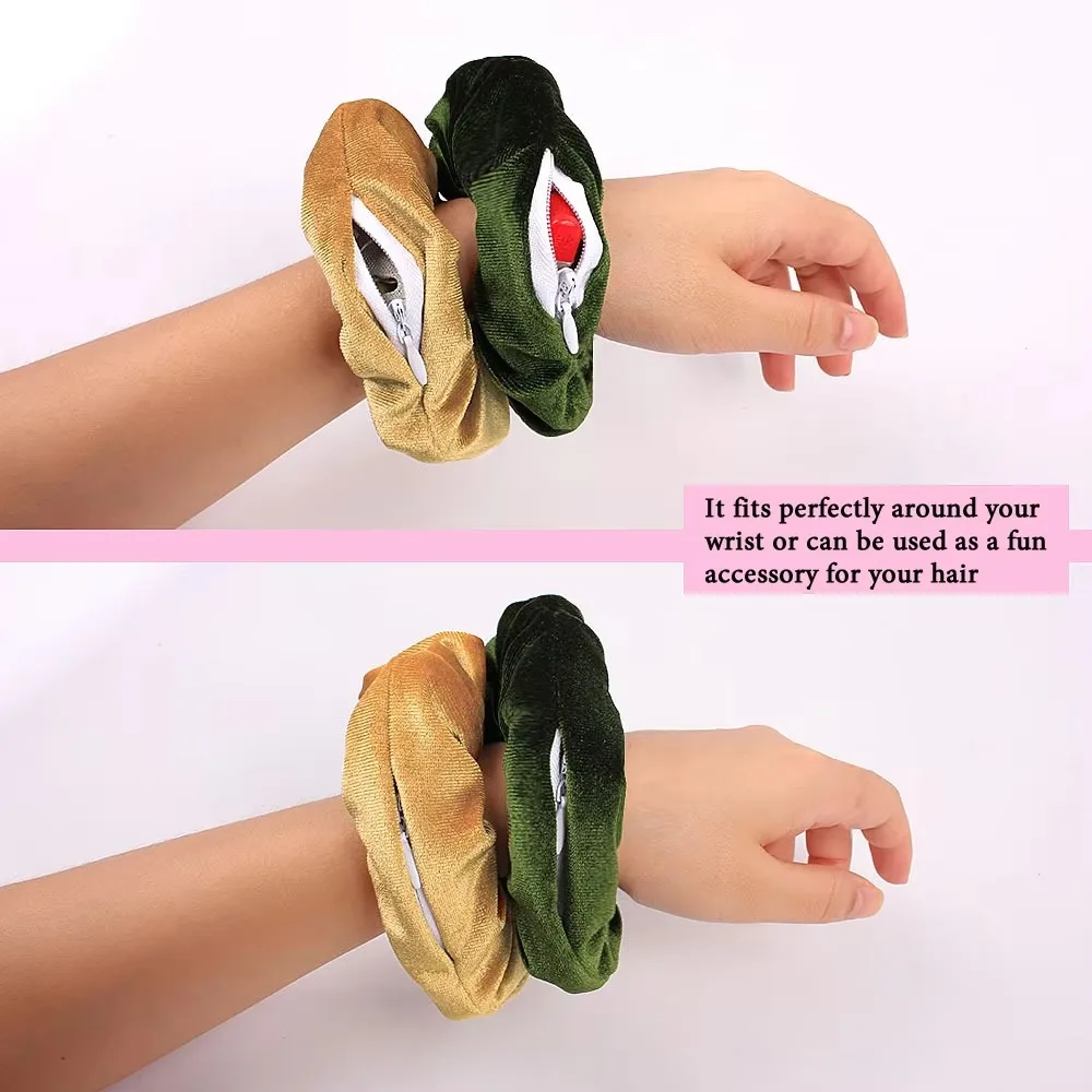 Portable Safe Sight Secret Hair Tie Storage Case Hair Scrunchie With Zipper Hide Key Cash jewelry For Travel Outdoor