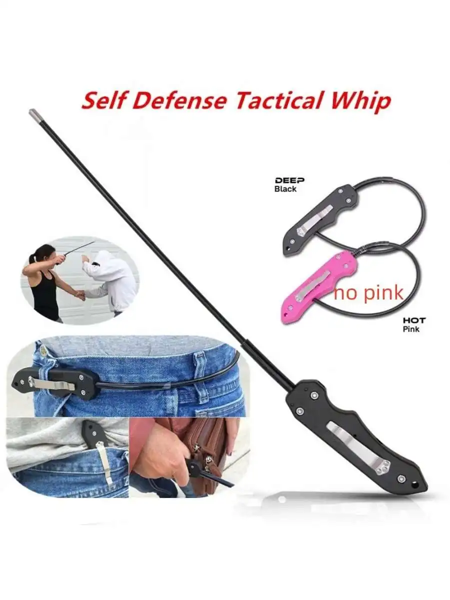 Portable Safety Tool Wire Self defense Whip Defense Staff Portable Martial Arts Kudo Whip for Combat Quick Strike