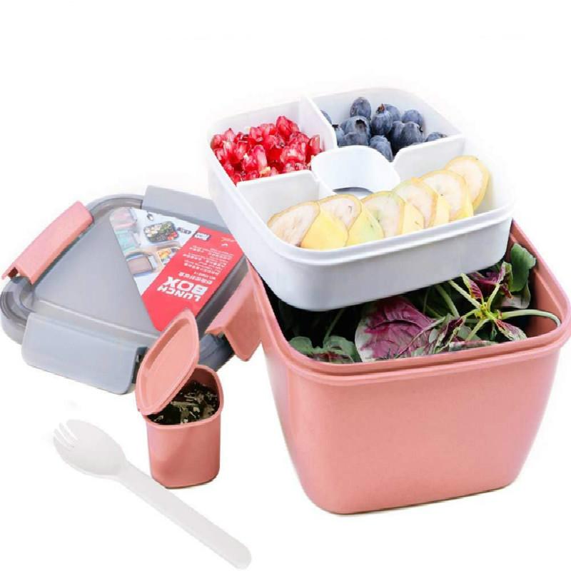Portable Salad Bowl with Sauce Container Portable Salad Bowl with Sauce Container