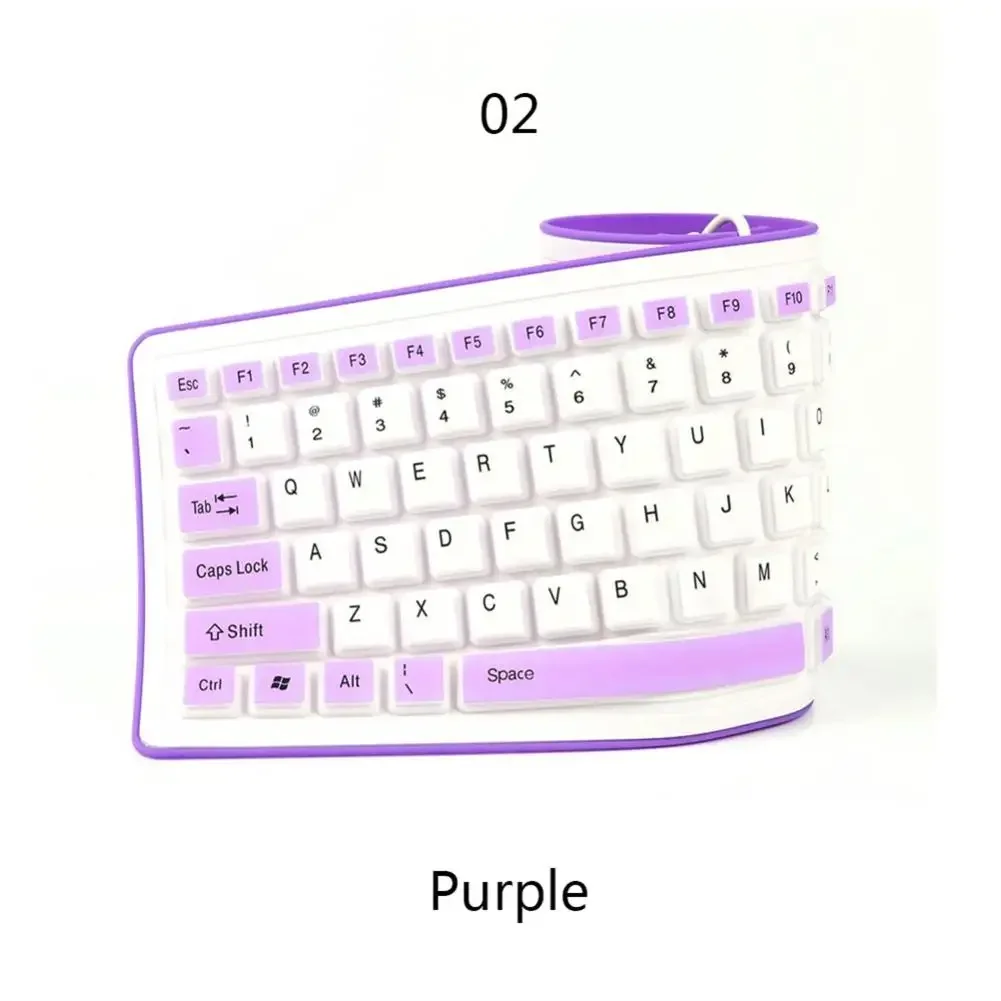 Portable Silent Foldable Silicone Keyboard USB Flexible Soft Waterproof Roll Up Keyboard For Pc Laptop Portable Silent Foldable Silicone Keyboard USB Flexible Soft Waterproof Roll Up Keyboard For Pc Laptop