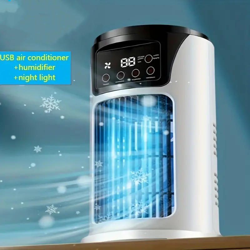 Portable Smart Ac Air Conditioner With 7 LED Lights Mini USB Air Conditioner Cooling Cooler Fan For Home Office