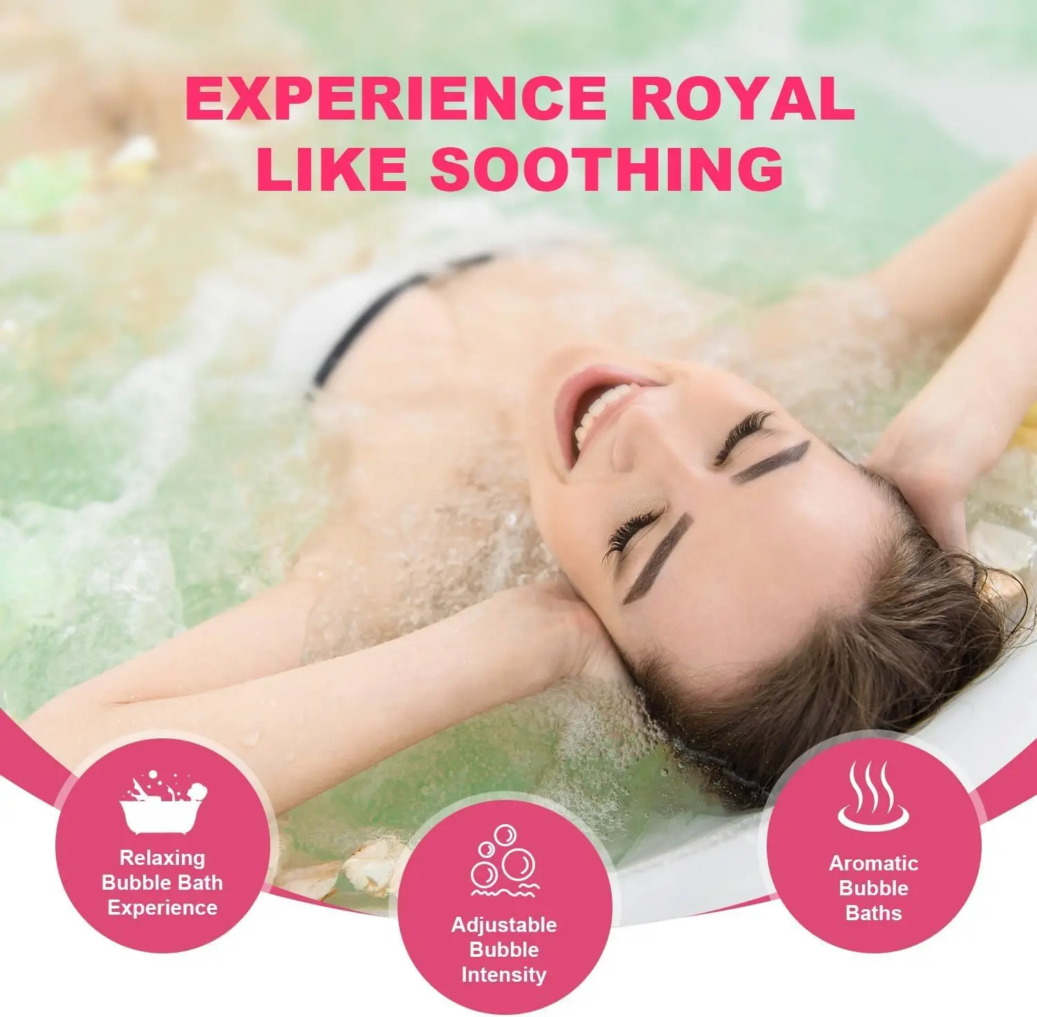 Portable Spa Bubble Bath Massager,Full Body Waterproof Spa Mat for Bathtub, 6-Speed Bubbles, Remote Control & Non-Slip