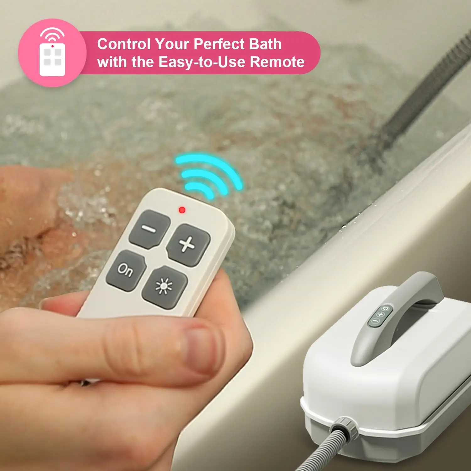 Portable Spa Bubble Bath Massager,Full Body Waterproof Spa Mat for Bathtub, 6-Speed Bubbles, Remote Control & Non-Slip