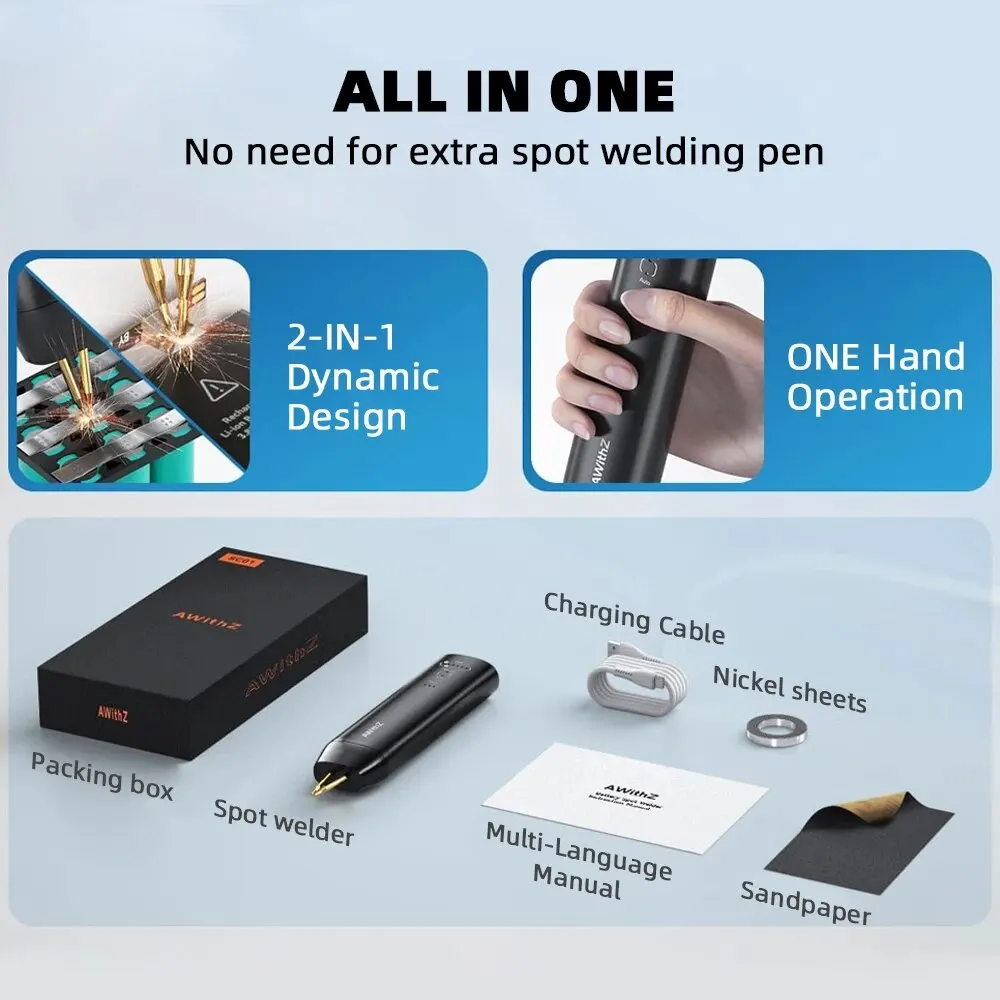 Portable Spot Welder DIY Handheld Spot Welding Machine 11 Gears Adjustable Energy Storage Spot Welding