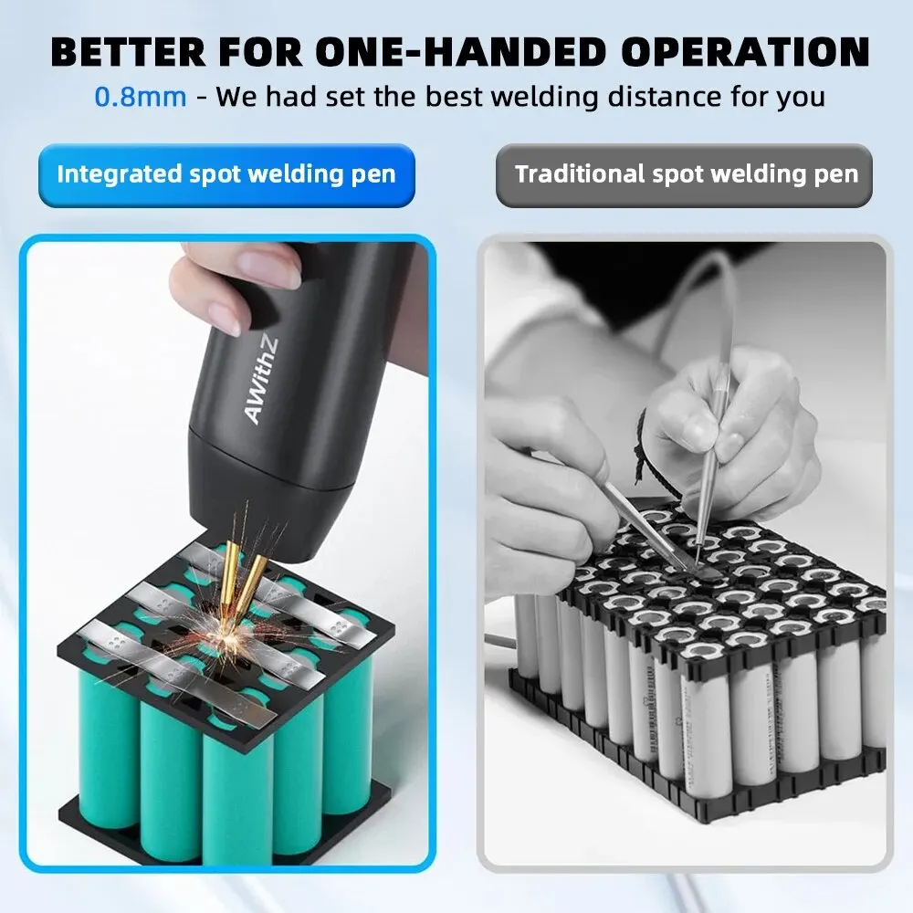 Portable Spot Welder DIY Handheld Spot Welding Machine 11 Gears Adjustable Energy Storage Spot Welding