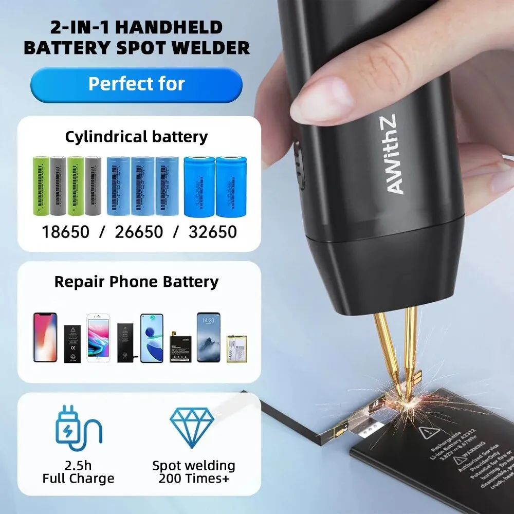 Portable Spot Welder DIY Handheld Spot Welding Machine 11 Gears Adjustable Energy Storage Spot Welding